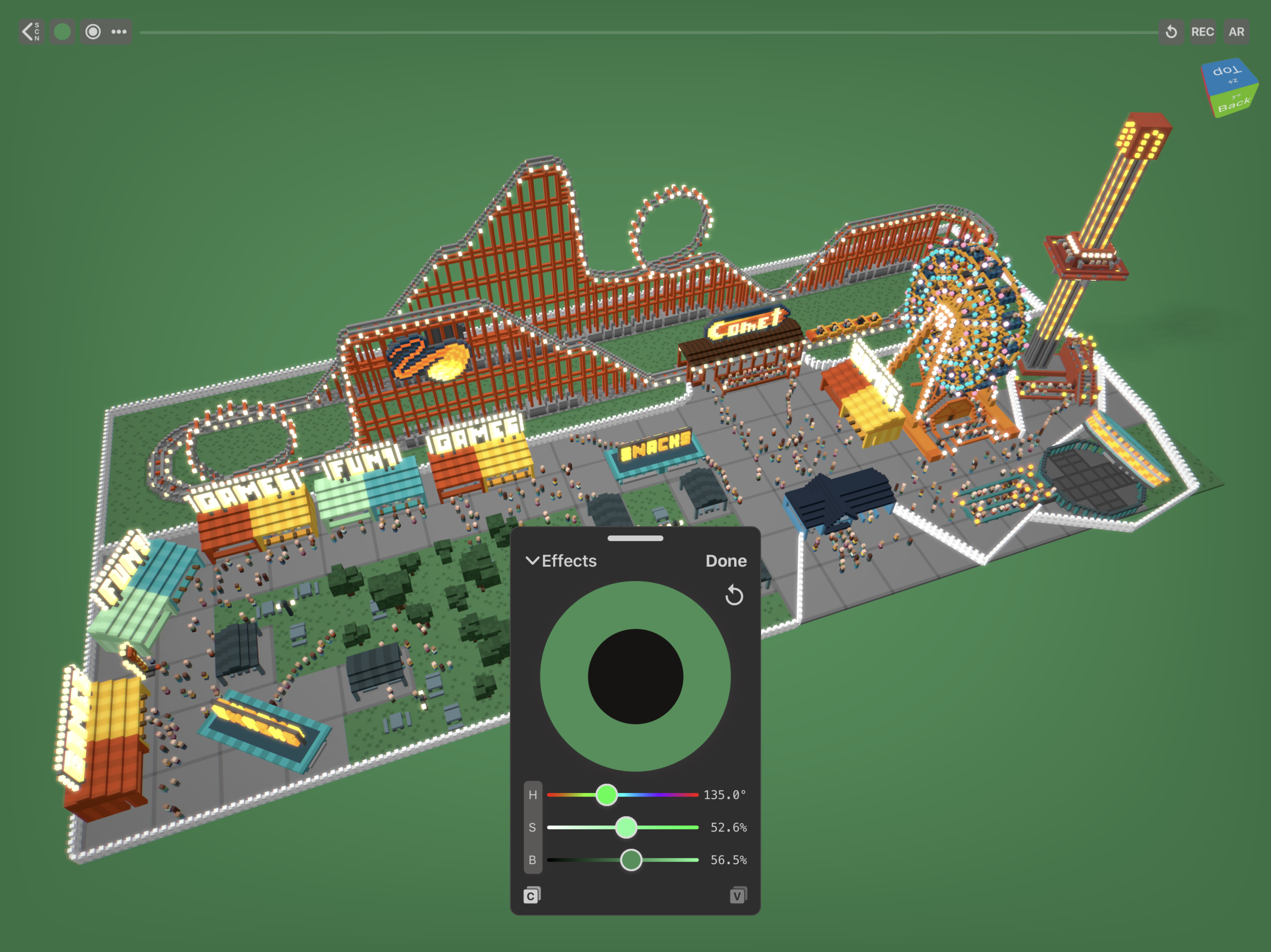 Setting the background color in Voxel Max’s Presenter View.